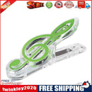 Plastic Musical Note Letter Paper Clip Piano Sheet Spring Holder (Green)
