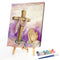 Abstract Cross Oil Paint By Numbers DIY Handpainted on Canvas Wall Art Pict