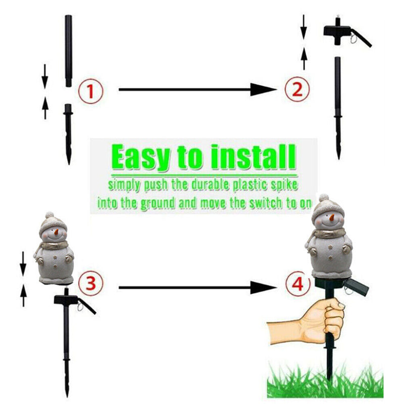 Outdoor LED Solar Snowman Light Garden Landscape Decorations Lawn Ground Lamp