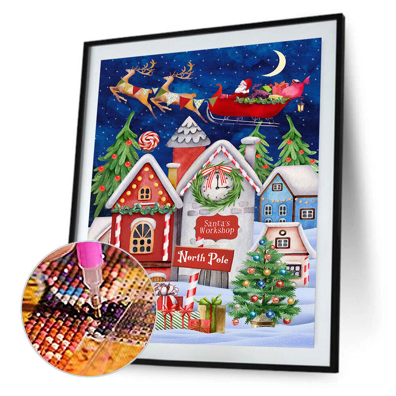 #A 5D DIY Christmas Atmosphere Diamond Painting Kits Full Round Drill Wall Decor