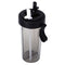 600ml Dual Straw Cup Outdoor Sports Drinking Beverage Water Bottle (Black)