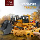1/24 9CH RC Excavator Bulldozer Toys Electric Crawler Car with Light Music Newly