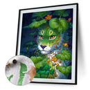 Hand Painted Oil Paint by Numbers DIY Cute Leopard Drawing Wall Decoration Gift
