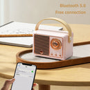 Retro Bluetooth-compatible Speaker Classical Subwoofer Music Player (Pink) Newly