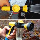 High Pressure Foam Water Gun 3 Gears Car Washer Nozzle Sprayer (Yellow)