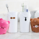 Cartoon Toothbrush Box Toothbrush Case Holder Travel Portable Cover(Brown)