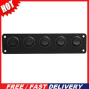 Waterproof 5 Gang Blue LED Rocker Switch Panel 12V 20A 24V 10A for Car Boat