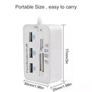 3 Ports 3.0 USB HUB Combo Mini Portable USB Splitter High W3 Speed Reader J3S2
