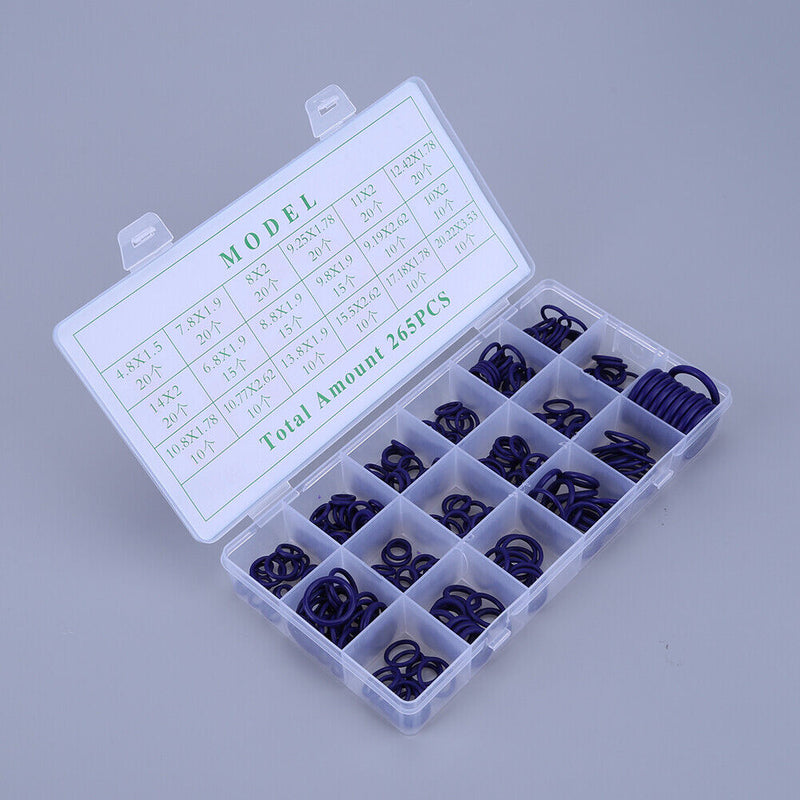 265pcs Universal 18 Size Auto Air Conditioning Seal Ring Refrigerant Repair Set