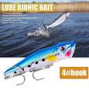 12g Popper Fishing Lure Treble Hook Artificial Hard Bait 9.5cm Jerkbait (A)