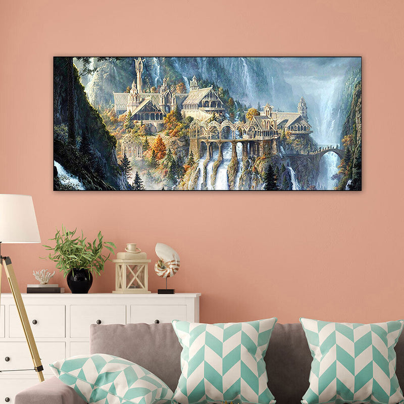 Castle Mountain Oil Paint By Numbers Kits DIY Handpainted on Canvas Wall Cr