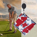 Mini Square Double-Sided Golf Ball Cleaning Towel w/ Carabiner Camo (Red) Newly