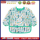 Cute Baby Feeding Bibs Kids Waterproof Long Sleeve Feeding Apron Fit 0-6 Ye