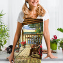 Lakeside Cabin Linen Apron Waterproof Kitchen Bibs Home Pinafore (68x55cm)