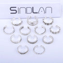 Beach Open Summer Finger Rings Adjustable Toe Rings Set Knuckle Foot Ring