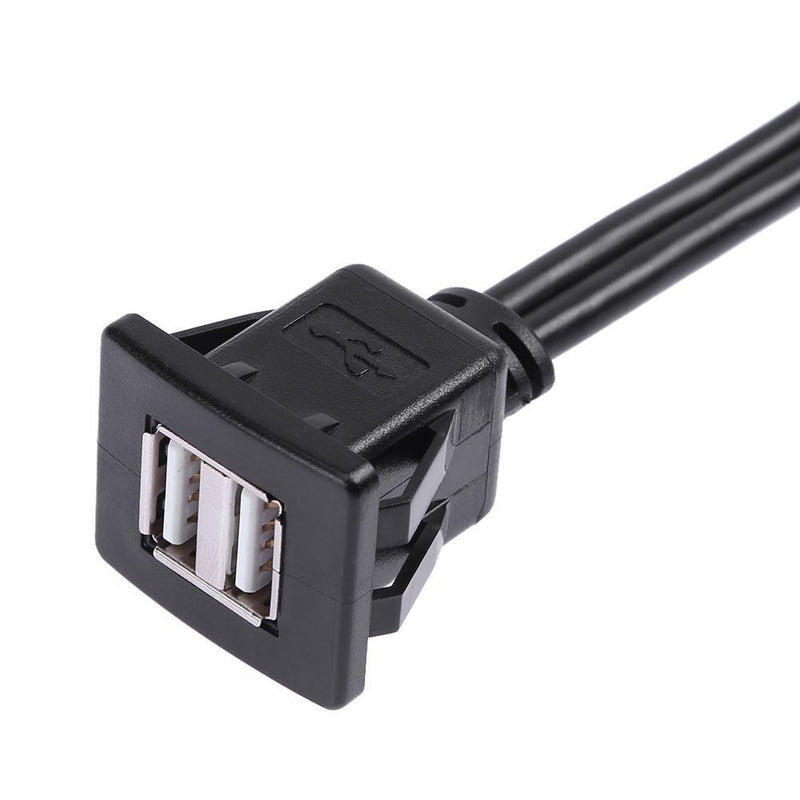 1M Dual USB 2.0 Built-in Female Adapter Port Extension Cable Car Car PC