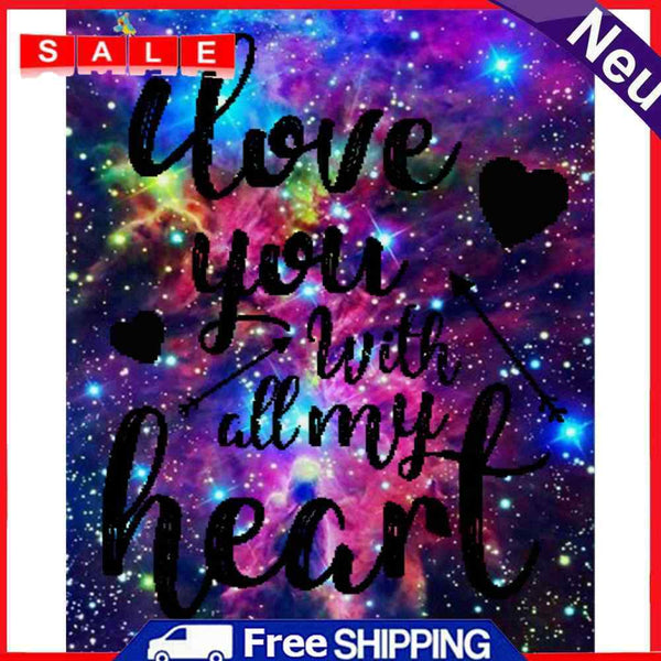 5D DIY Full Round Drill Diamond Painting Word Home Wall Art Drawing Ornaments
