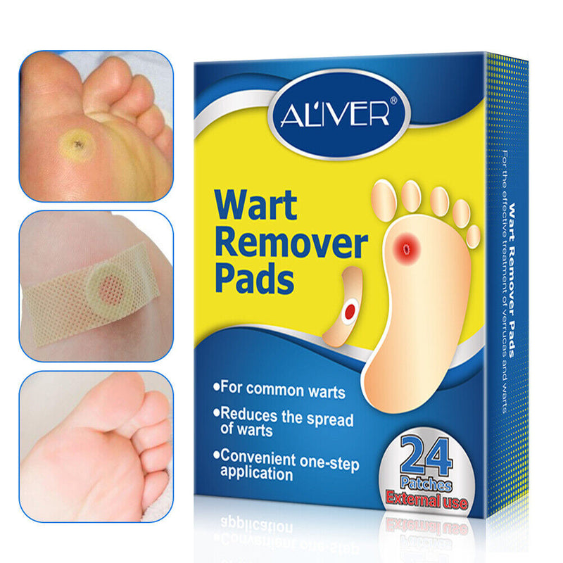 24pcs Foot Corn Plantar Patches Medical Feet Warts Calluses Pain Relief Pla