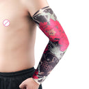 Printing Ice Silk Arm Sleeves Seamless Sun UV Protection Arm Covers for Summer