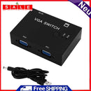 VGA Switch Box Video Converter 2-in-1 Out Switcher Splitter for PC Projector