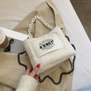 Fashion Rabbit Fur Chain Messenger Bag Women Fleece Shoulder Handbag (1)