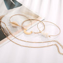 5pcs/Set Boho Shell Moon Chain Bracelet Ethnic Retro Bangle Beach Jewelry Gift