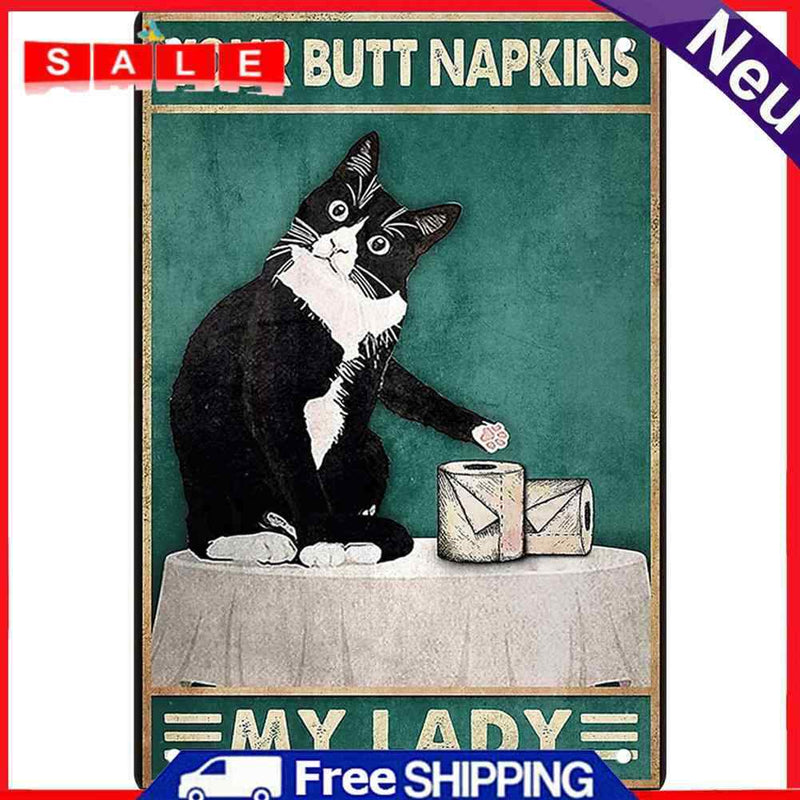 Cat Retro Metal Plate Tin Sign Plate Poster for Bar Club Iron Painting