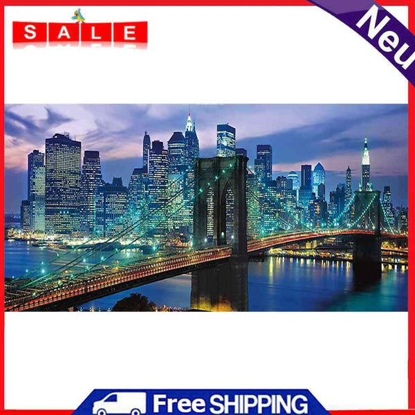 City Bridge Night Oil Paint By Numbers DIY Home Decoration Gift Wall Picture Kit