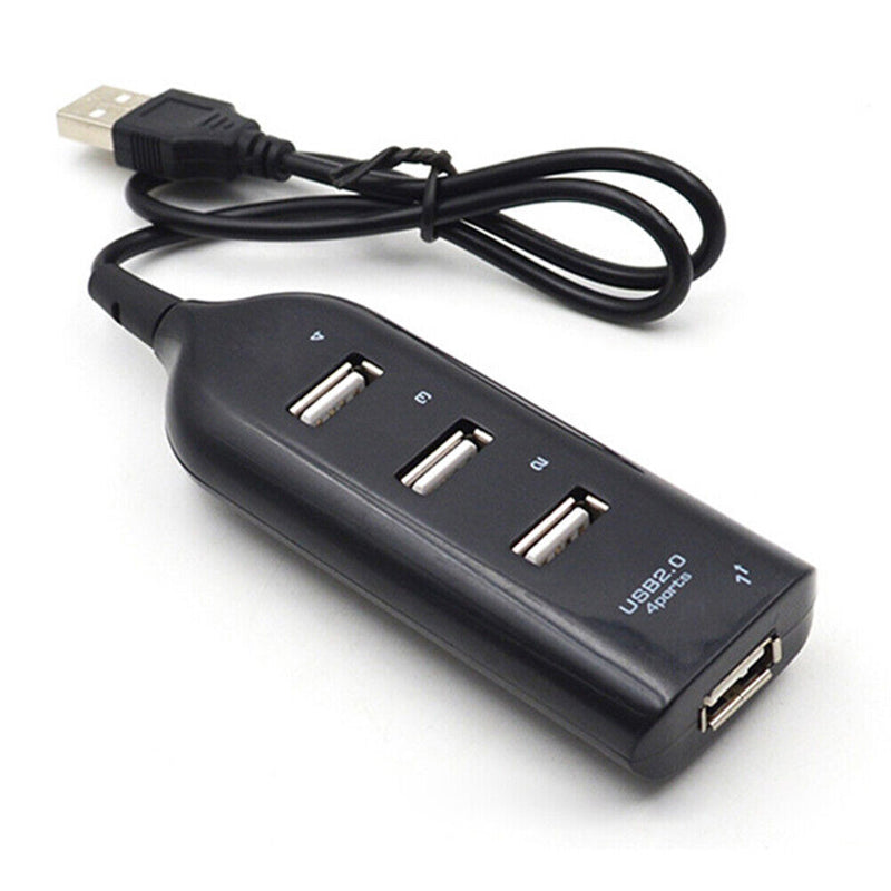 4 Port USB 2.0 Hub w/ 1.6-Foot Cable for PC Flash Drive Mobile HDD (Black)