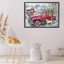 Full Embroidery Cross Stitch Kit Red Car Counted 11CT DIY Needlework Wall Decor