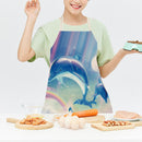 Kitchen Linen Apron Dolphin Diving Painted Dinner Party Cooking Pinafore