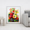 Hand Painted DIY Beautiful Flowers Oil Canvas Paint By Numbers Drawing Kit