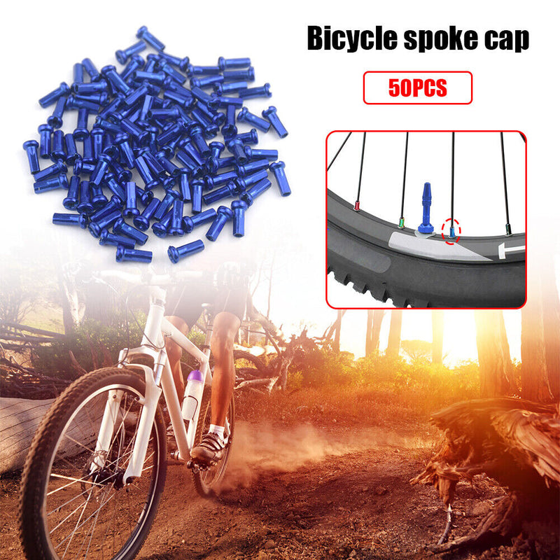 50pcs Mountain Bike Wheel Spoke Nipples for 14G 2mm Spokes MTB Bicycle Part