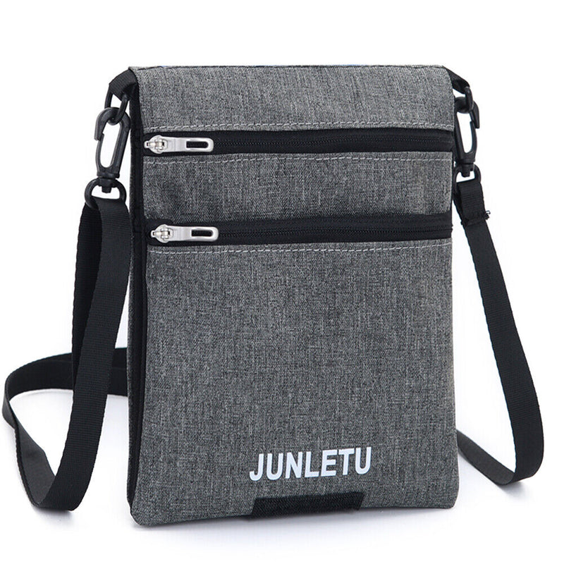 Waterproof Travel Shoulder Neck Bag Messenger Passport Holder Pouch (Grey) Newly