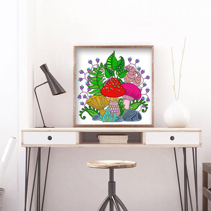 Part Drill Special Shaped DIY Colorful Mushroom Diamond Painting Picture Craft