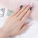 with Taichi Design Long Coffin False Nail Tips White and Black Mixed Colors