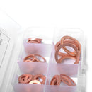 80pcs 8 Sizes Assorted Copper Washer Gasket Set Flat Ring Seal Assortment Kit wi