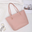 4pcs/Set Women PU Leather Female Solid Tote Bag Casual Messenger Bag Purse