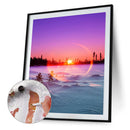 Hand Painted Oil Art Picture DIY Novelty Landscape Frameless Paint By Numbers
