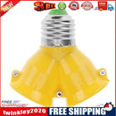 E27 to 2E27 Lamp Holder Converter Socket Splitter Adapter Bulb Base (Yellow
