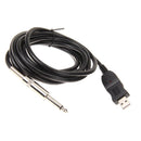 Guitar Bass 1/4'' 6.3mm To USB Link Connection Instrument Cable Adapter