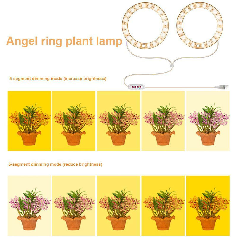 Angel Ring Plant Light Sunlight Phytolamp USB Nursery Lamp (One for Two)