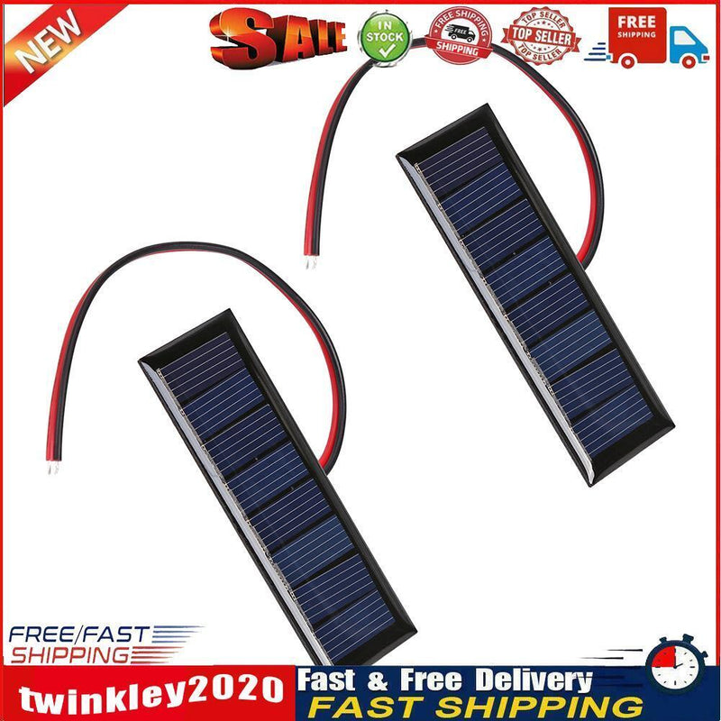4V 0.2W 2-Wire Epoxy Solar Panel 8 Solar Cells for Solar Projects (2pcs) Newly