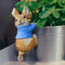 Funny Rabbit Statue Adorable Bunny Sculpture Ornament for Outdoor (Blue) Newly