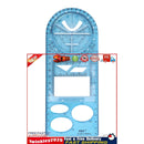 Multifunctional Geometric Ruler Craft Drawing Ruler - High School (Blue) Newly