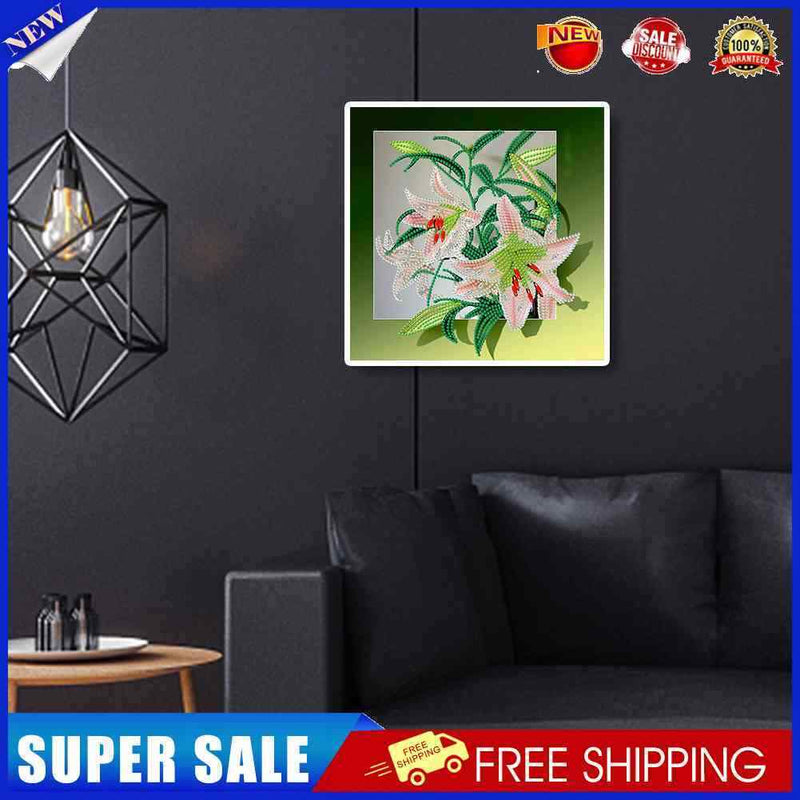 #A Framed Flowers Diamond Painting 5D DIY Special-shaped Partial Drill Wall Deco