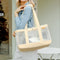 Travel Shoulder Waterproof Foldable Pet Cat Dog Carrier Handbag (Beige L)