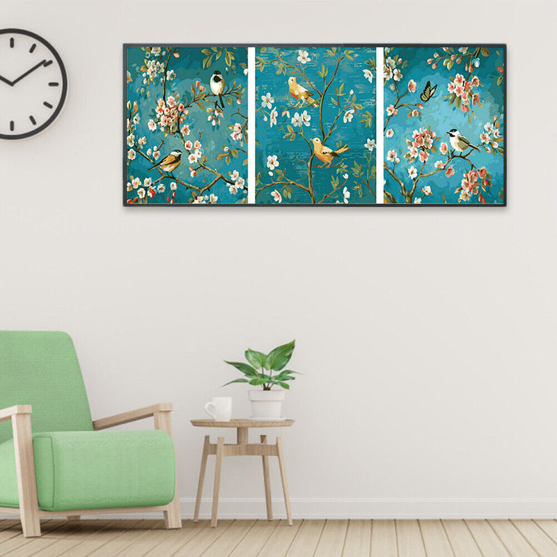Flower Bird Oil Paint by Numbers Hand Painted Frameless Picture Home Ornament