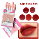 5pcs/set Retro Liquid Pink Girly Cigarette Tube Lip Tint Set: Lip Glaze E1B8
