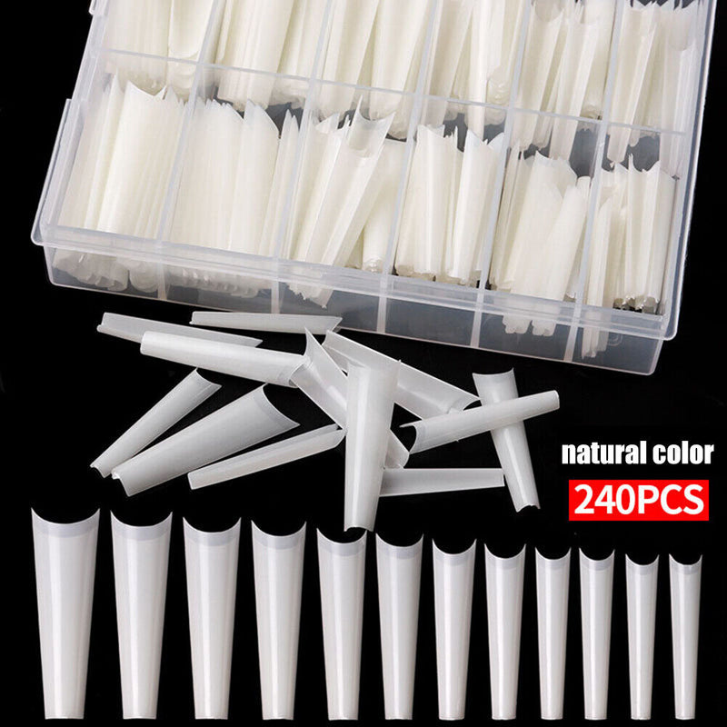 240pcs/Box Full Cover False Nails Manicuring Tip Artificial Nail Art Decoration
